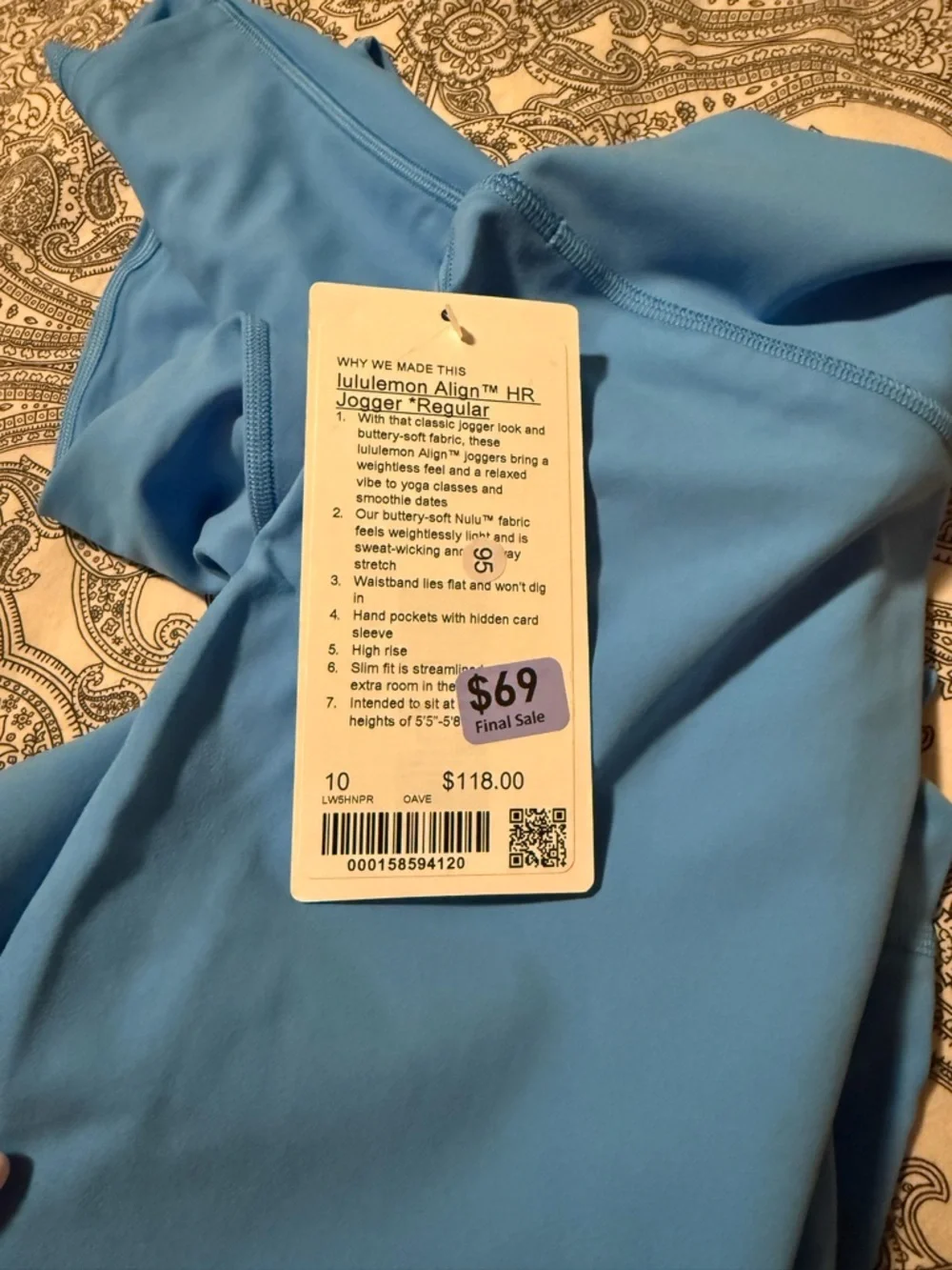 lululemon Ocean Wave Blue High-Rise Joggers
